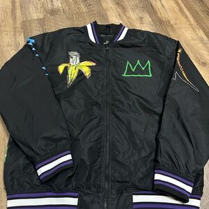 Members Only Jean Michel Basquiat Mens Bomber Jacket Medium